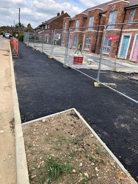 new dropped kerb access for housing development